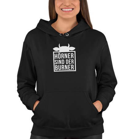 "HÖRNER SIND DER BURNER" UNISEX BIO HOODIE (PREMIUM)