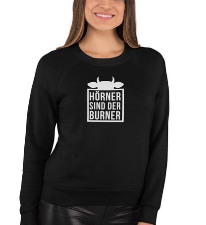 "HÖRNER SIND DER BURNER" UNISEX BIO SWEATSHIRT (PREMIUM)