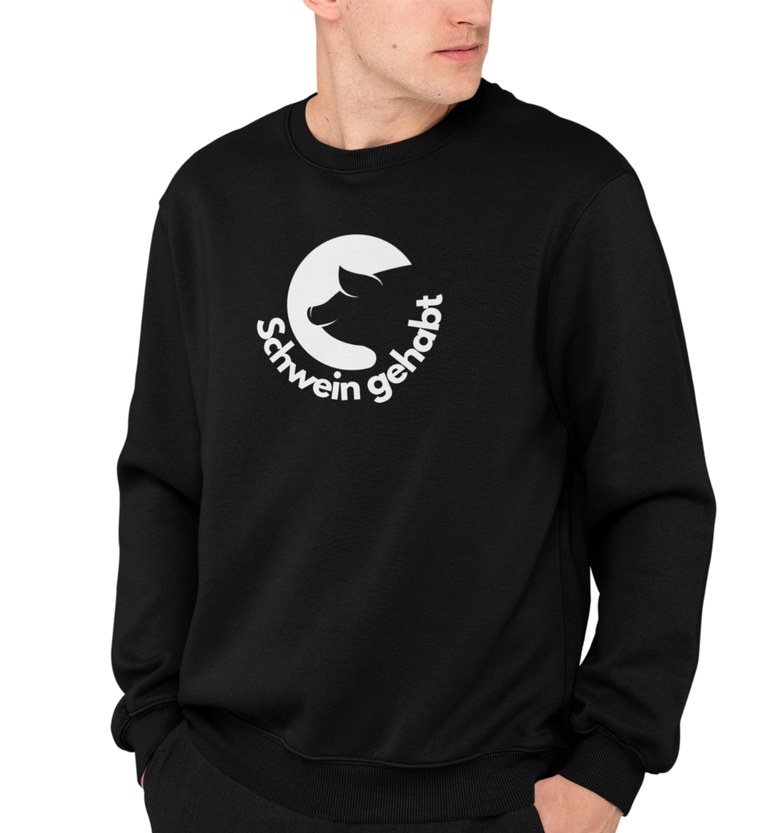 "SCHWEIN GEHABT" UNISEX BIO SWEATSHIRT (PREMIUM)