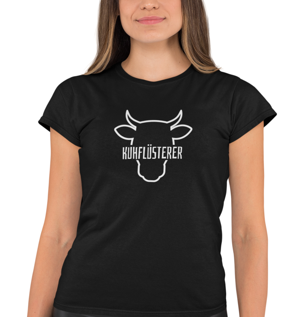 "KUHFLÜSTERER" DAMEN BIO T-SHIRT