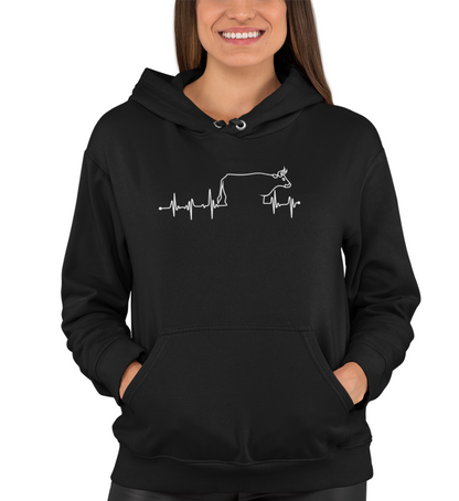 "HERZSCHLAG KUH" UNISEX BIO HOODIE (PREMIUM)