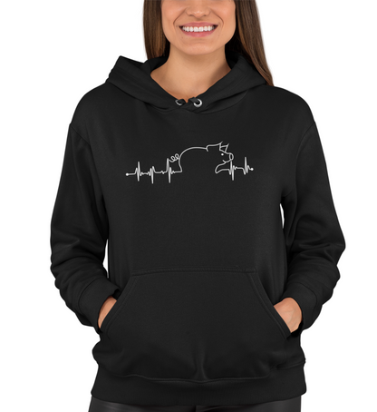 "HERZSCHLAG SCHWEIN" UNISEX BIO HOODIE (PREMIUM)