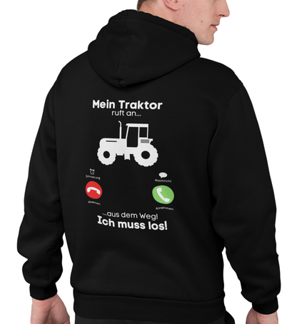 "MEIN TRAKTOR RUFT AN" BACKPRINT BIO HOODIE (PREMIUM)