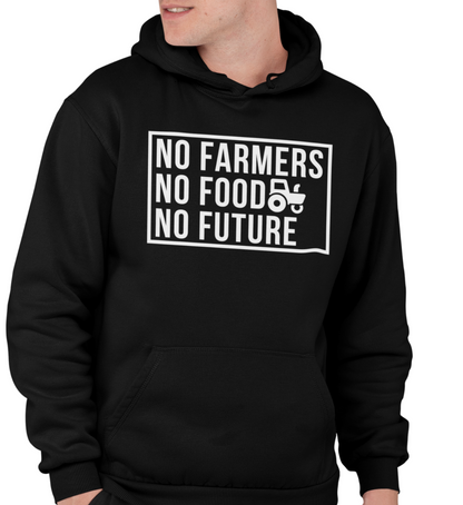 "NO FARMERS" UNISEX BIO HOODIE (PREMIUM)