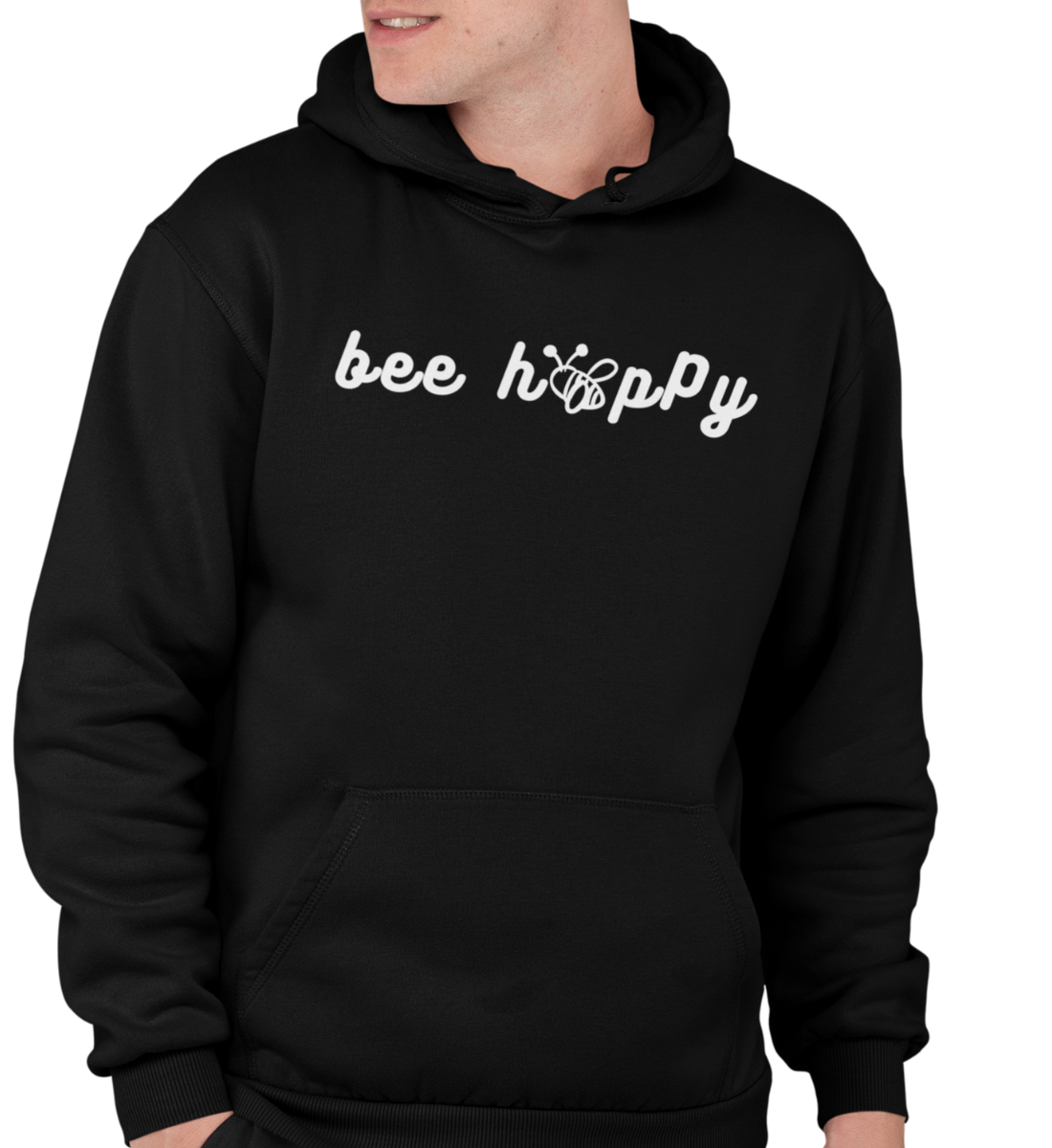 "BEE HAPPY" UNISEX BIO HOODIE (PREMIUM)