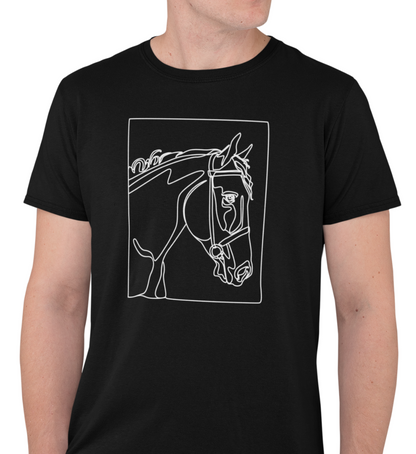 "LINE ART PFERD" HERREN BIO T-SHIRT