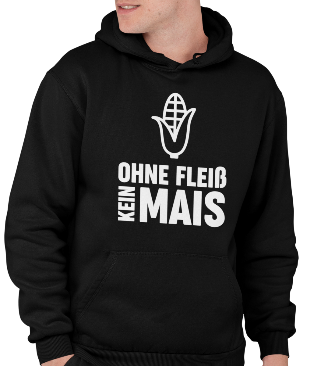 "OHNE FLEISS - KEIN MAIS" UNISEX BIO HOODIE (PREMIUM)