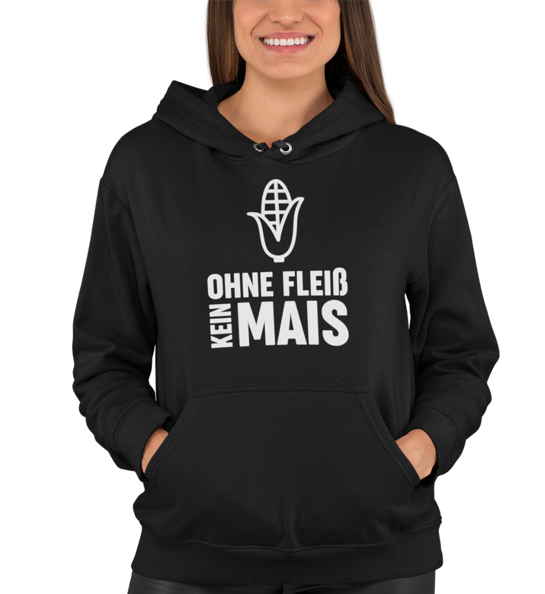 "OHNE FLEISS - KEIN MAIS" UNISEX BIO HOODIE (PREMIUM)