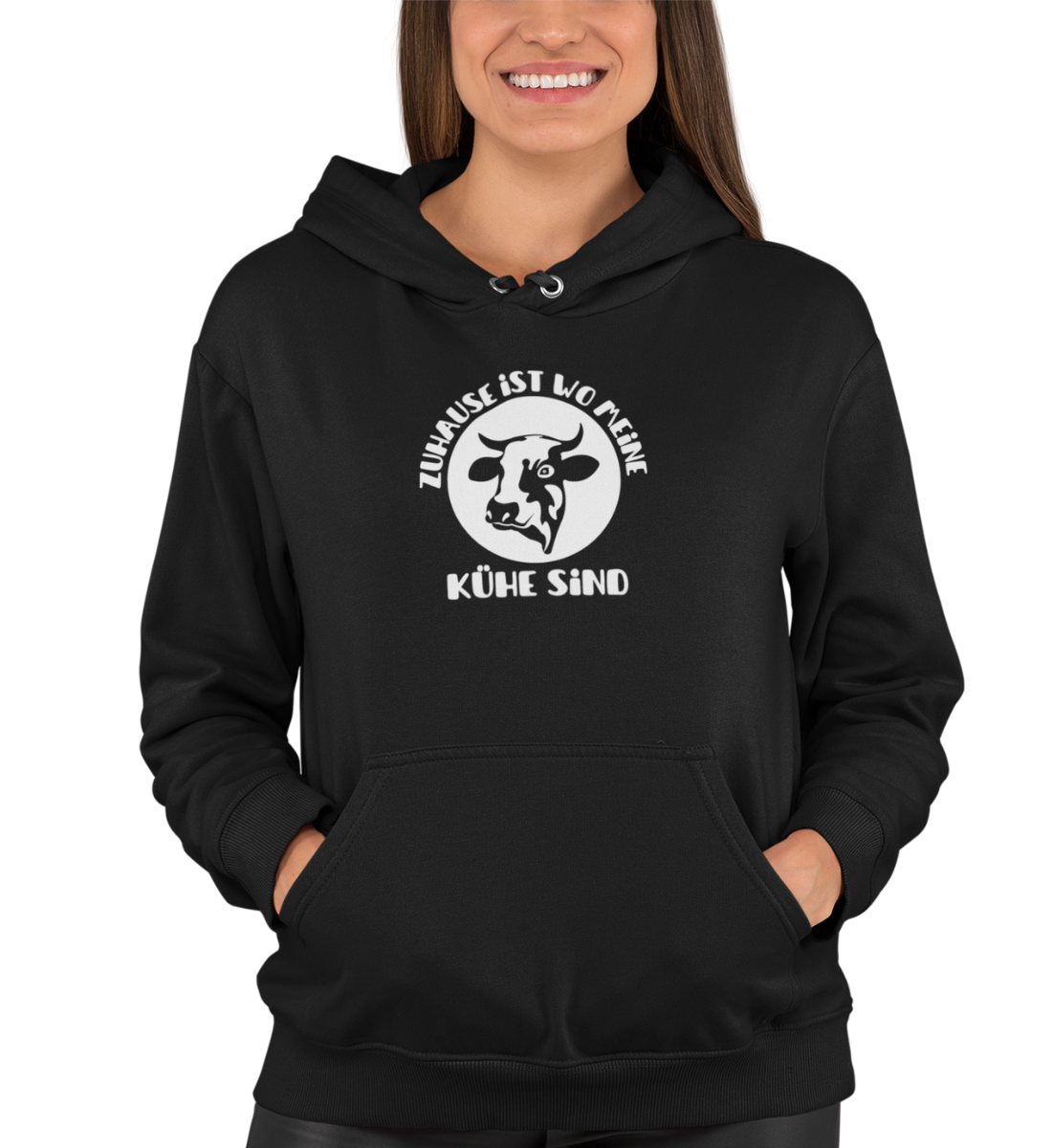 "ZUHAUSE IST KÜHE" UNISEX BIO HOODIE (PREMIUM)