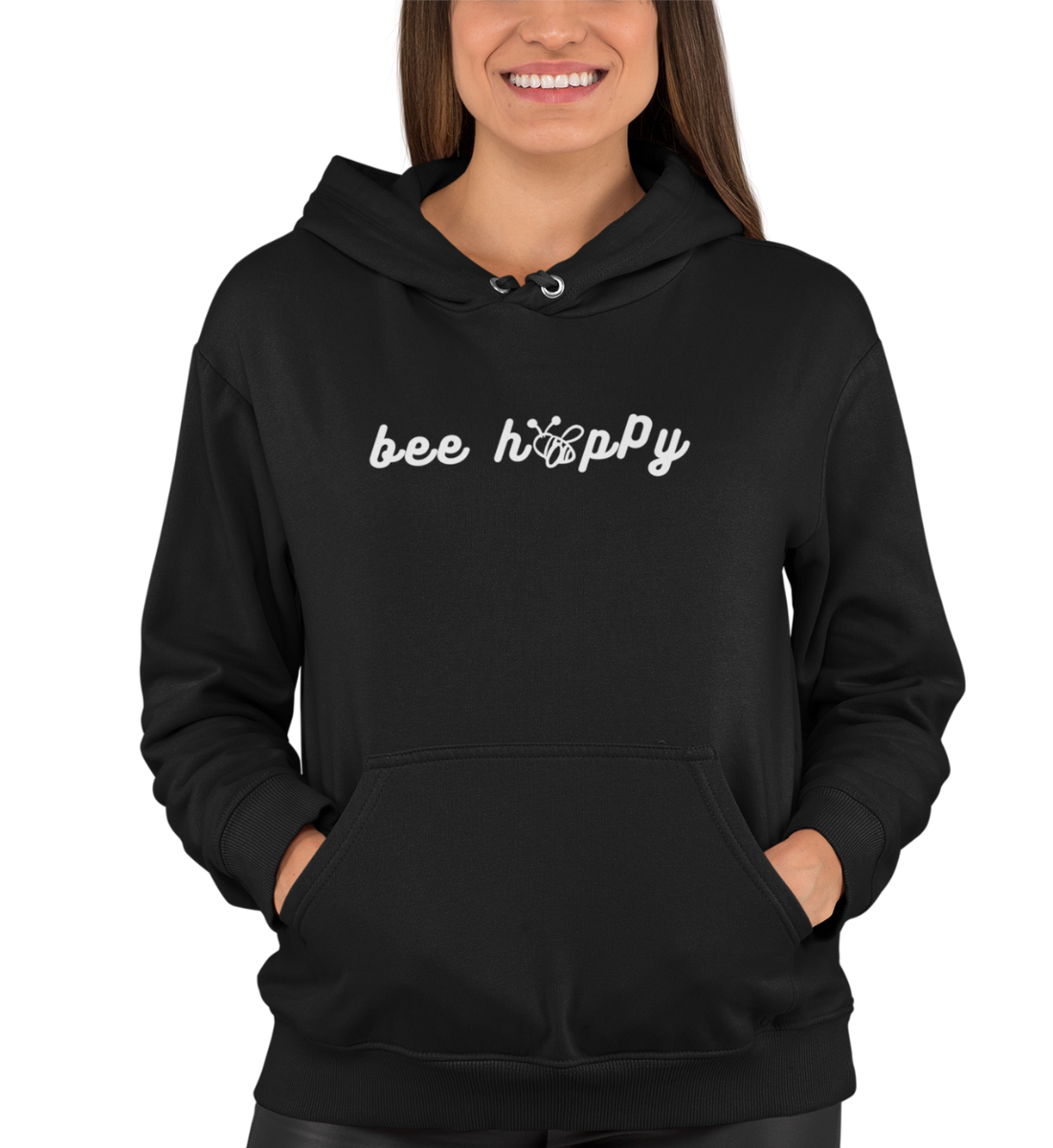 "BEE HAPPY" UNISEX BIO HOODIE (PREMIUM)